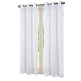 RT Designers Collection Lucia Embroidery Doily Grommet Sheer Curtain Panel Pair White