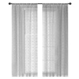 RT Designer Collection Laura Textured Sheer Rod Pocket Luxurious Modern Design Curtain Panel Pair 37" x 84" Silver