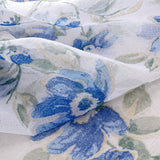 RT Designers Collection Meadow Grommet Metallic Sheer Printed Doily Curtain Panel Pair 36" x 84" Blue