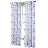 RT Designers Collection Meadow Grommet Metallic Sheer Printed Doily Curtain Panel Pair 36" x 84" Blue
