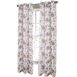 RT Designers Collection Meadow Grommet Metallic Sheer Printed Doily Curtain Panel Pair 36" x 84" Taupe