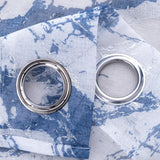 RT Designers Collection Marble Grommet Metallic Sheer Printed Doily Curtain Panel Pair 36" x 84" Blue