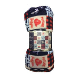 Plazatex Firefighter Patchwork Decorative Machine Washable Throw 50" x 60" Red, White & Blue