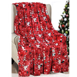 Plazatex Red Santa Micro plush Decorative All Season Red Color 50" X 60" Throw Blanket