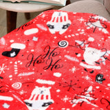 Plazatex Red Santa Micro plush Decorative All Season Red Color 50" X 60" Throw Blanket