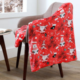 Plazatex Red Santa Micro plush Decorative All Season Red Color 50" X 60" Throw Blanket