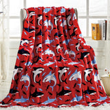 Plazatex Red Shark Micro plush Decorative All Season Red Color 50" X 60" Throw Blanket