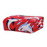 Plazatex Red Shark Micro plush Decorative All Season Red Color 50" X 60" Throw Blanket