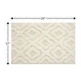 Knightsbridge Link Bath Rug Cotton Non Skid Back - Ivory