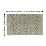 Knightsbridge Luxurious Block Pattern High Quality Year Round Cotton With Non-Skid Back Bath Rug Sage