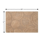 Knightsbridge Orbit Bath Rug Cotton Non Skid Back - Natural