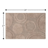 Knightsbridge Orbit Bath Rug Cotton Non Skid Back - Stone