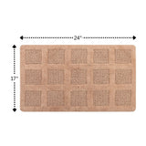Square Honeycomb 100% Cotton Reversible Bath Rug Natural by Knightsbridge