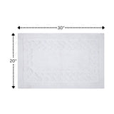 Knightsbridge Chain Bath Rug Cotton Non Skid Back - White