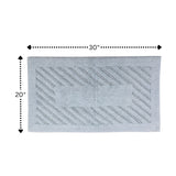 Diagonal Racetrack 100% Cotton Reversible Bath Rug Light Blue by Knightsbridge