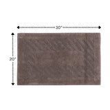 Diagonal Racetrack 100% Cotton Reversible Bath Rug Stone by Knightsbridge