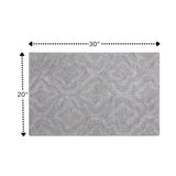 Knightsbridge Link Bath Rug Cotton Non Skid Back - Silver