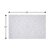 Knightsbridge Link Bath Rug Cotton Non Skid Back - White