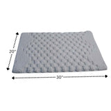 Knightsbridge Luxurious Block Pattern High Quality Year Round Cotton With Non-Skid Back Bath Rug Ivory