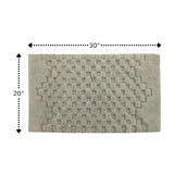 Knightsbridge Luxurious Block Pattern High Quality Year Round Cotton With Non-Skid Back Bath Rug Sage