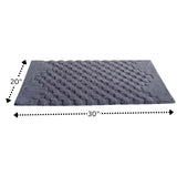 Knightsbridge Luxurious Block Pattern High Quality Year Round Cotton With Non-Skid Back Bath Rug Silver