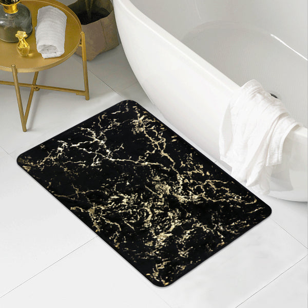 RT Designers Collection Galactic Rabbit Fur Premium Foam Rug 17" x 24" Black wit