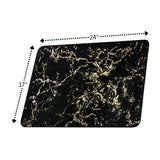 RT Designers Collection Galactic Rabbit Fur Premium Foam Rug 17" x 24" Black with Gold Foil