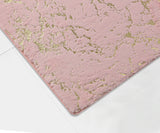 RT Designers Collection Galactic Rabbit Fur Premium Foam Rug 17" x 24" Blush with Gold Foil