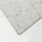 RT Designers Collection Galactic Rabbit Fur Premium Foam Rug 17" x 24" White with Silver Foil