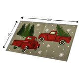 RT Designers Collection Holiday Truck Grey Premium and Luxurious Kitchen Rug 18" x 30" Grey/Red