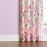 Saturday Knight Ltd Dream High Quality Lavender Printed And Stylized Window Panel With 1.5" Rod Pocket - 58x63", Coral Pink