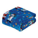 MicroPlush Printed Holiday Throw Blanket 50 x 60 Santa Snowman