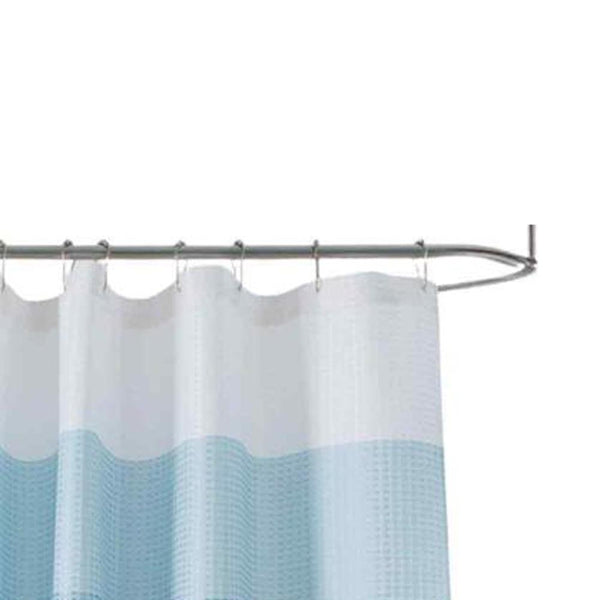 Olivia Gray Glamor Fade-resistant Striped Waffle Jacquard Shower Curtain with 12