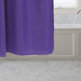 Carnation Home Fashions Pre Hooked T Waffle Weave Fabric Shower Curtain - 70x75"