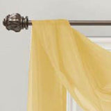 Celine Sheer 55 x 216 in. Sheer Curtain Scarf Valance Gold