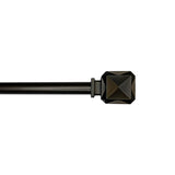 Versailles Scencillo Boxy Steel Heavy Duty Curtain Rod Set for Windows Bronze