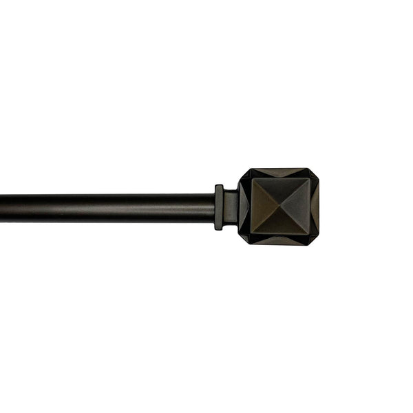 Versailles Scencillo Boxy Steel Heavy Duty Curtain Rod Set for Windows Bronze