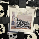 Skull & Bones Faux Shearling Micro Plush Throw Blanket 50" x 60" Black & White by Plazatex