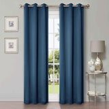 Superior Blackout Curtains, Room Darkening, Bedroom, Drapes, Kitchen, Living Room Window Accents, Sun Blocking, Thermal, 2 Pack, Solid Blackout Curtains, Set of 2, 42" x 84", Marine Blue