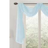 Celine Sheer 55 x 216 in. Sheer Curtain Scarf Valance Blue