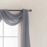 Olivia Gray Celine Decorative Sheer Curtain Scarf for Bedroom, Kitchen, Living Room, Dining Room & More - Machine Washable Sheer Curtain Drape Scarf - 55-inch x 216-inch