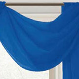 Celine Sheer 55 x 216 in. Sheer Curtain Scarf Valance Navy Blue