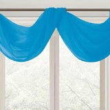 Celine Sheer 55 x 216 in. Sheer Curtain Scarf Valance Neon Blue