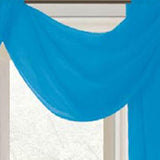 Celine Sheer 55 x 216 in. Sheer Curtain Scarf Valance Neon Blue