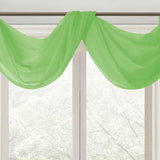 Celine Sheer 55 x 216 in. Sheer Curtain Scarf Valance Neon Green