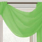 Celine Sheer 55 x 216 in. Sheer Curtain Scarf Valance Neon Green