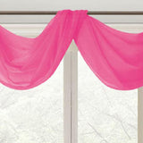 Celine Sheer 55 x 216 in. Sheer Curtain Scarf Valance Neon Pink