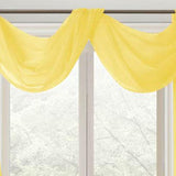 Celine Sheer 55 x 216 in. Sheer Curtain Scarf Valance Neon Yellow