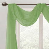 Celine Sheer 55 x 216 in. Sheer Curtain Scarf Valance Sage
