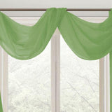 Celine Sheer 55 x 216 in. Sheer Curtain Scarf Valance Sage